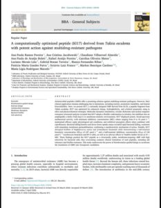 Primeira página do artigo científico sobre o peptídeo KI17, publicado na revista BBA – General Subjects em 2026.
